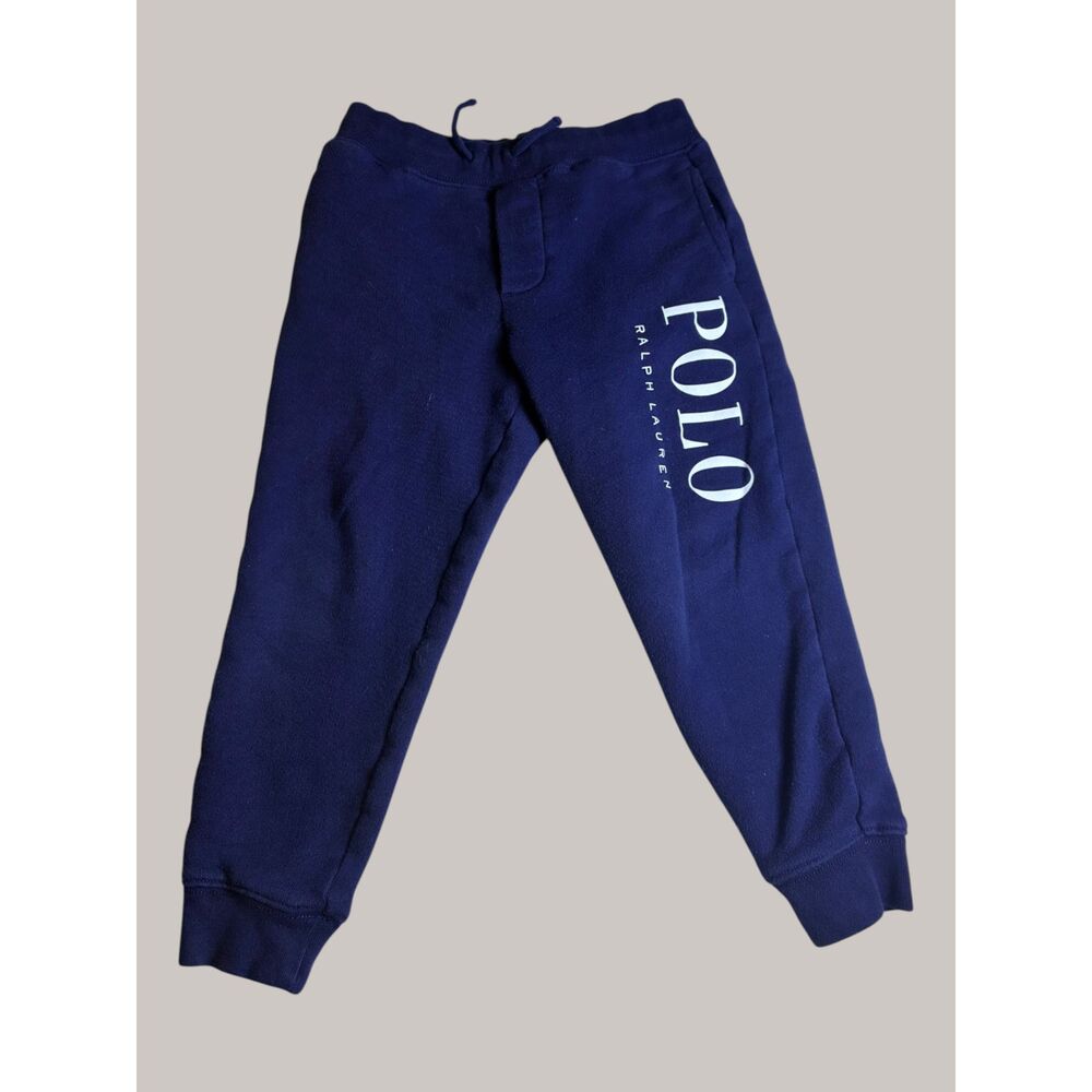 Polo Ralph Lauren Boys Navy Logo Fleece Jogger Sweatpants Size 5